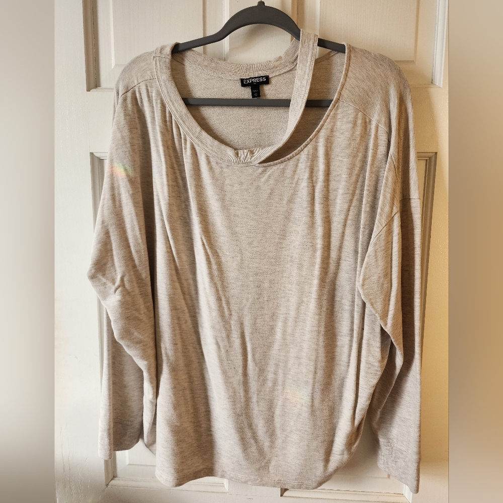 Express Beige Oversized Sweater